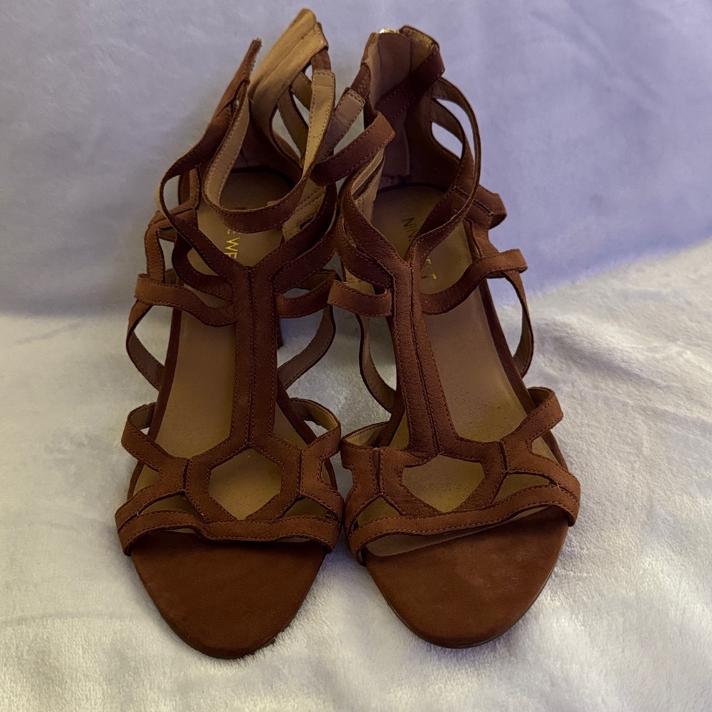 Nine Wesr Brown Strappy Sandals